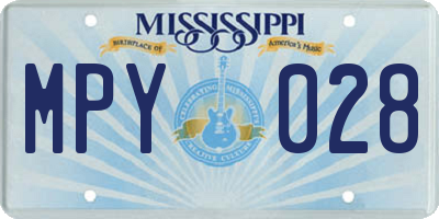 MS license plate MPY028
