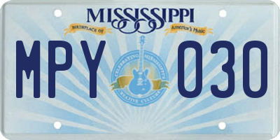 MS license plate MPY030