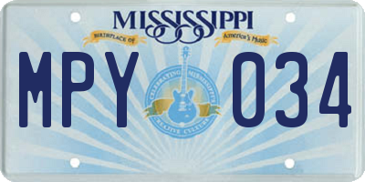 MS license plate MPY034