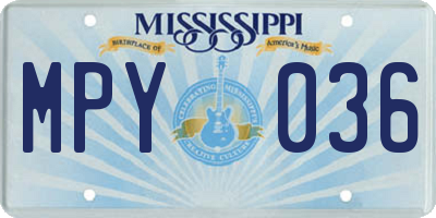 MS license plate MPY036