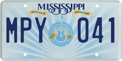 MS license plate MPY041