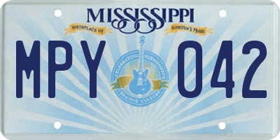 MS license plate MPY042