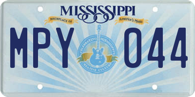 MS license plate MPY044