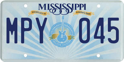 MS license plate MPY045