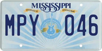 MS license plate MPY046