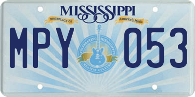 MS license plate MPY053