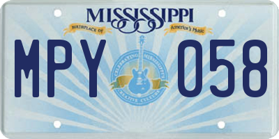 MS license plate MPY058