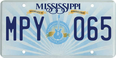 MS license plate MPY065