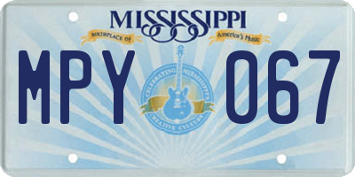 MS license plate MPY067