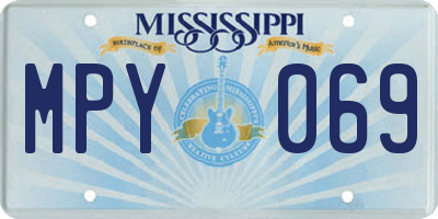 MS license plate MPY069