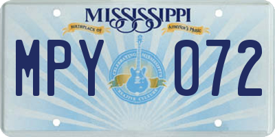 MS license plate MPY072
