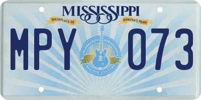 MS license plate MPY073