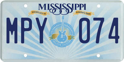 MS license plate MPY074