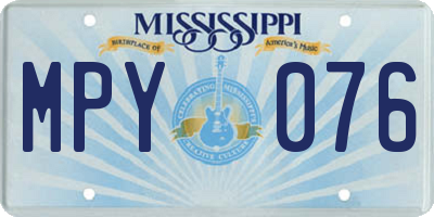 MS license plate MPY076