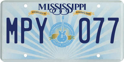MS license plate MPY077
