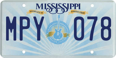 MS license plate MPY078