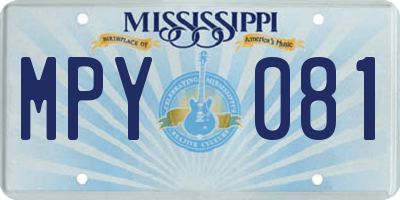MS license plate MPY081