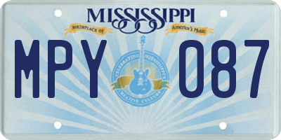 MS license plate MPY087