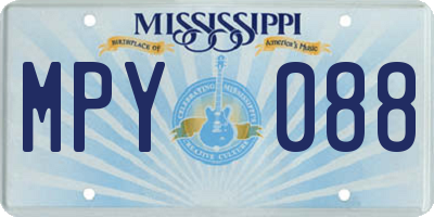MS license plate MPY088