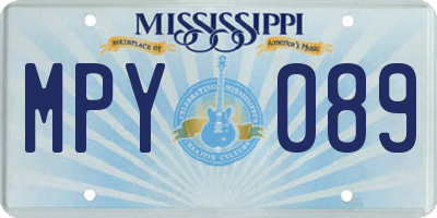 MS license plate MPY089