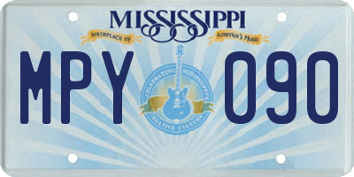 MS license plate MPY090