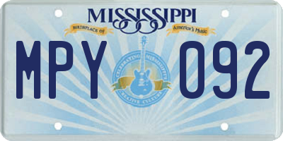 MS license plate MPY092