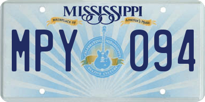 MS license plate MPY094