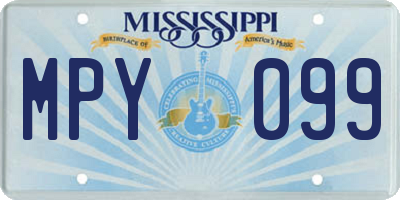 MS license plate MPY099