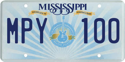 MS license plate MPY100