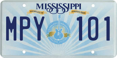 MS license plate MPY101