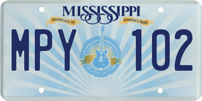 MS license plate MPY102