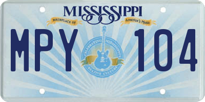 MS license plate MPY104