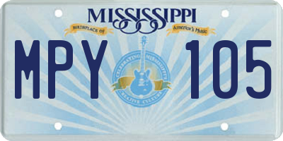 MS license plate MPY105