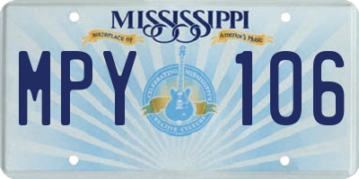 MS license plate MPY106