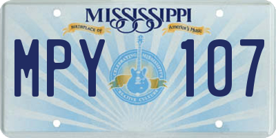 MS license plate MPY107