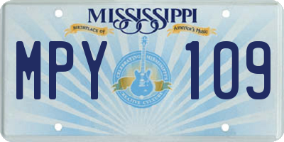MS license plate MPY109