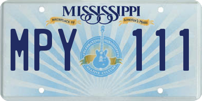 MS license plate MPY111