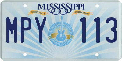 MS license plate MPY113