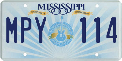 MS license plate MPY114
