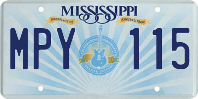 MS license plate MPY115