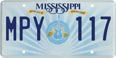 MS license plate MPY117
