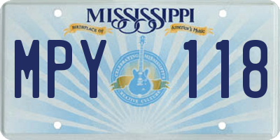 MS license plate MPY118