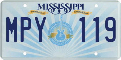 MS license plate MPY119