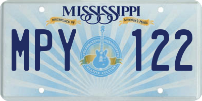 MS license plate MPY122