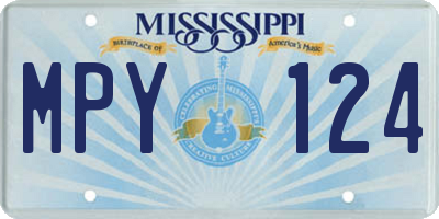 MS license plate MPY124