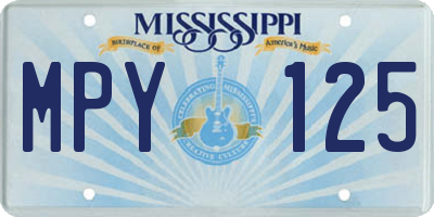 MS license plate MPY125