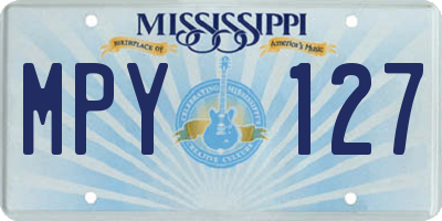 MS license plate MPY127