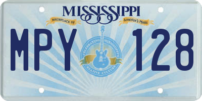 MS license plate MPY128