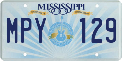 MS license plate MPY129