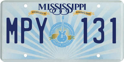 MS license plate MPY131